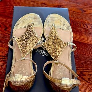 Vince Camuto gold sandals size 6